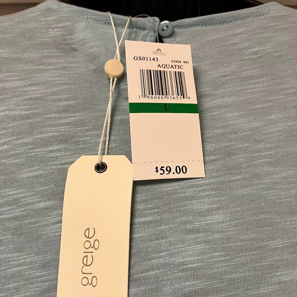 Bohemian Top Women's Boho Shirt Crochet Eyelet Flutter Short Sleeve Soft LARGE - Picture 4 of 7